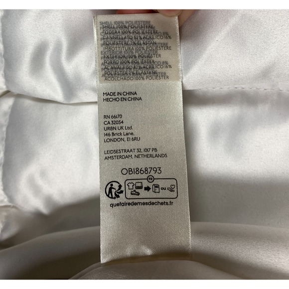 Anthropologie Bomber Jacket Women's Medium M Blue/White Cropped Floral Insulated - Picture 6 of 11